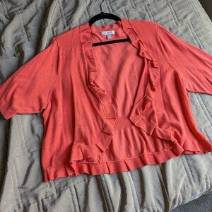 Orange short sleeve bolo sweater